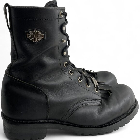 Harley Davidson Steel Toe Combat Leather Motorcycle Biker Work Boots Men's 14 - Picture 6 of 15